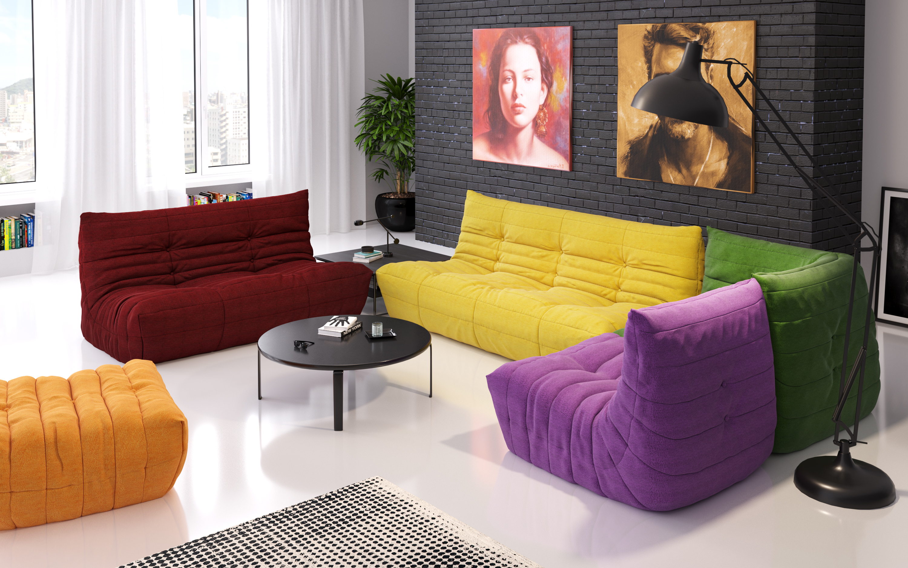 Диван в интерьере гостиной