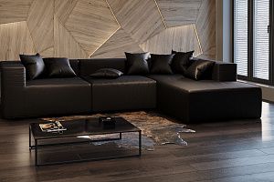 Стильный черный диван Драм для гостиной в стиле лофт 