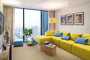 Диван Драм желтого цвета на заказ 