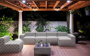 Мягкий диван Фри на веранду в уличной ткани