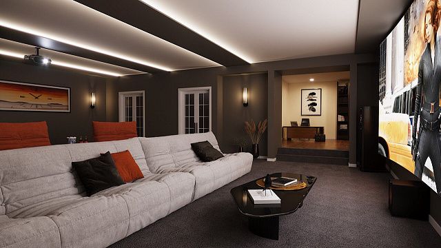 Как выбрать размер дивана-6, Стильный диван ДеФранс в домашнем кинотеатре