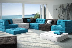 Большой бескаркасный мягкий диван Гоа для загородного дома 