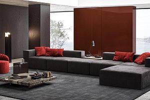 Стильный бескаркасный модульный диван Драм для дачи