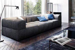 П-образный диван Квадро в гостиную, стильный диван на заказ от российской фабрики 