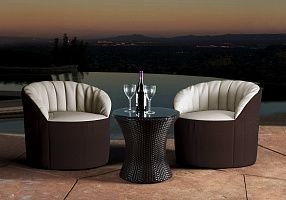 Мягкое бескаркасное кресло Шелл для улицы 