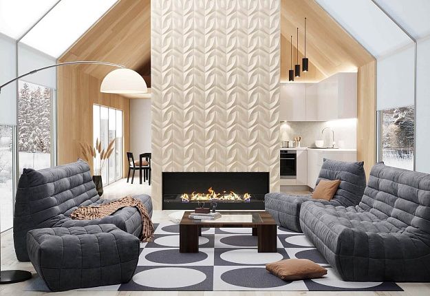 Комплект бескаркасных диванов ДеФранс в гостиную, серый диваны для гостиной, легкие модули, доступная цена