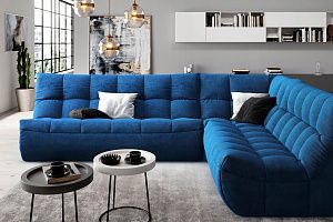 Нераскладной диван ДеИтали с подушками, синий бескаркасный диван с доставкой по России