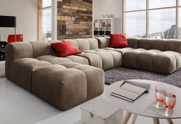 П-образный диван Квадро на заказ, диван коричневого цвета, выбор дизайнеров