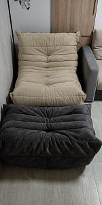 Пуф для ног к креслу: отзыв о эргономике. Фото и оценка 5/5.