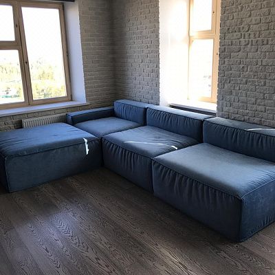 Бескаркасный модульный диван в скандинавском стиле. Отзыв о дизайне с фото. 5/5.