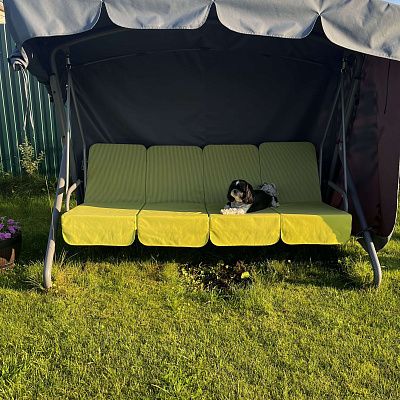 Мягкий уличный матрас для комфортного отдыха: отзыв. Фото на веранде. 5/5.