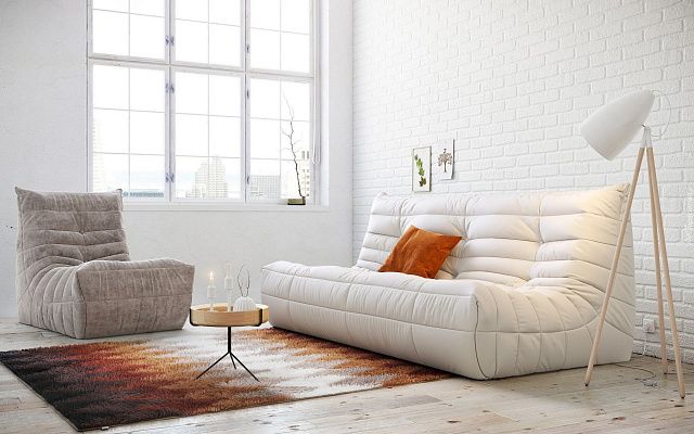 Серый диван в интерьере-29, Диван ДеФранс в скандинавском стиле 