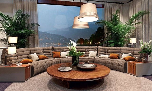 Полукруглый диван ДеФранс для гостиной 