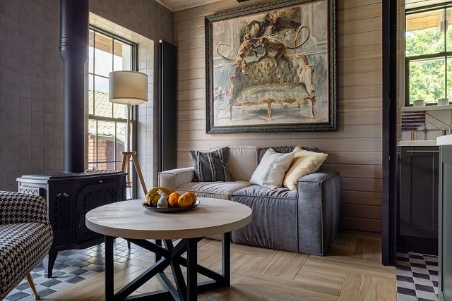 Диван в интерьере гостиной-42, Компактный диван Фри