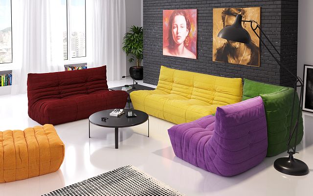 Диван в интерьере гостиной