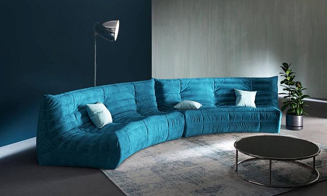 Стильный полукруглый диван ДеФранс для гостиной