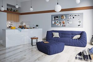 П-образный диван ДеФранс для зоны отдыха на кухне