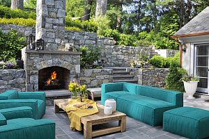 Комплект бескаркасныьх диванов Фри для большой компании для загородного дома, диван бирюзового цвета