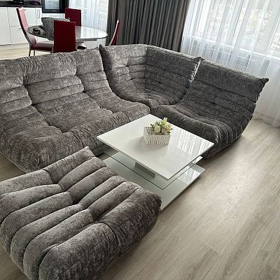 Бескаркасная мягкая мебель для современной квартиры. Отзыв с фото и оценкой 5/5.