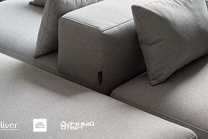 Дачный ответ, Кухня-гостиная и сельский минимализм, диваны Gliver, Серый диван Драм от Gliver 