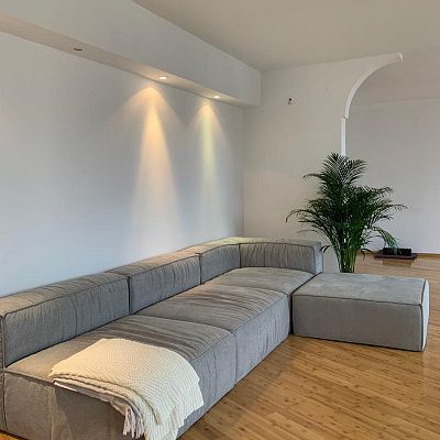 Бескаркасный модульный диван в скандинавском стиле. Отзыв о дизайне с фото. 5/5.