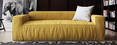 Модные диваны 2025 года-9, Диван Фри желтого цвета