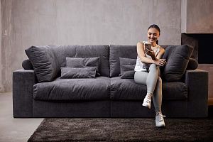 Мягкий диван Элизиум для гостиной в стиле лофт, серый дизайнерский диван 