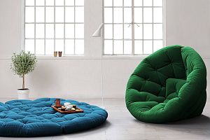 Кресло-трансформер Оустер для лаунж зоны, зеленое кресло-футон, трансформируется в матрас