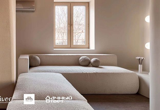 Дачный ответ, Обнимающая гостиная, Диваны Gliver, Белый диван Драм от Gliver 