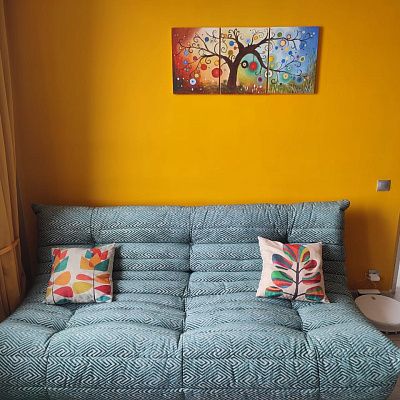 Купить диван без каркаса недорого. Отзыв о качестве и экономии с фото. 5/5.