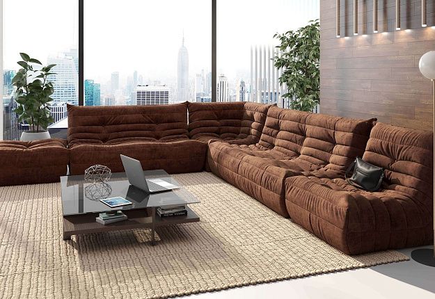 Легкий бескаркасный диван ДеФранс для гостиной, модульный диван аналогичной формы