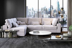 Диван Элизиум белого цвета в интерьере гостиной