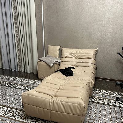 Модульная бескаркасная мебель в гостиной. Фото и отзыв покупателя на 5 звезд.