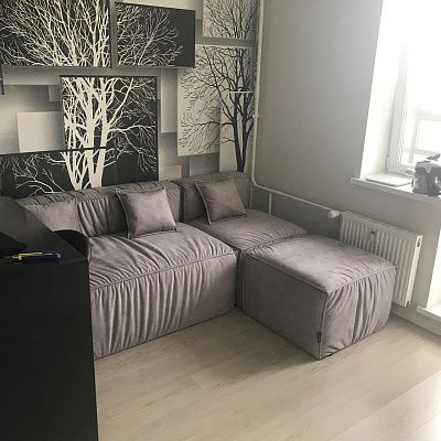 Модуль для дивана в качестве пуфа. Отзыв о многофункциональности с фото. 5 звезд.