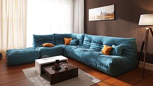 Бескаркасный угловой диван ДеФранс в гостиную, производство Россия, высокое качество, гарантия 2 года