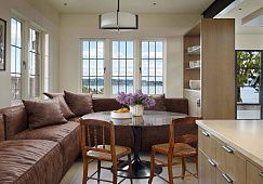 Стандартные размеры диванов-11, диван Фри из экокожи на кухне