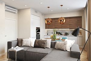 Современный бескаркасный серый диван Фри для кухни