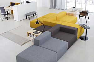Яркий бескаркасный диван Драм для офиса, размер и форма на заказ
