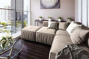 Компактный  бескаркасный диван Фри для балкона 