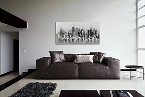 Модульный бескаркасный Диван Фри Лаунж коричневого цвета в гостиной