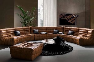 Полукруглый длинный бескаркасный диван ДеФранс от Gliver