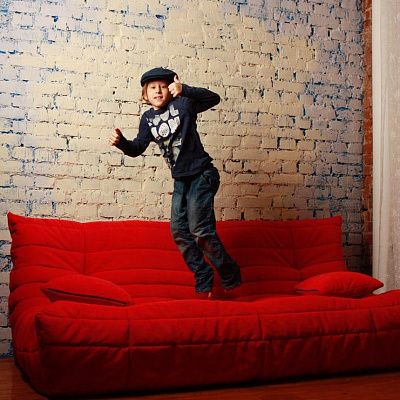 Мягкий бескаркасный диван для ежедневного отдыха. Отзыв с фото и рейтингом 5 звезд.