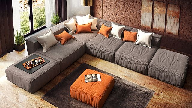 Как выбрать угловой диван-19, Угловой диван Фри для гостиной в стиле лофт