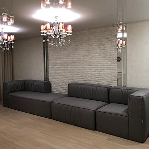 Модульный бескаркасный диван-трансформер для большой семьи. Отзыв с фото. Рейтинг 5 звезд.