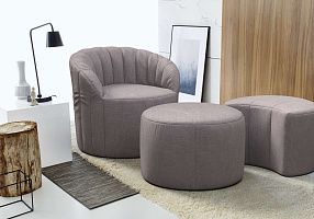 Бескаркасное кресло Шелл комплектом с пуфом 