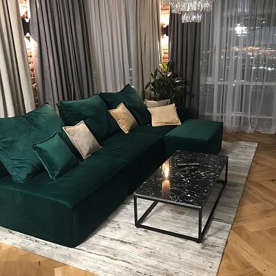 Модульный бескаркасный диван-трансформер для большой семьи. Отзыв с фото. Рейтинг 5 звезд.