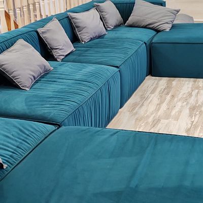 Модульный бескаркасный диван на заказ. Отзыв о индивидуальном заказе с фото. 5/5.