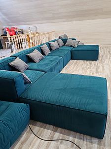 Модульный бескаркасный диван на заказ. Отзыв о индивидуальном заказе с фото. 5/5.