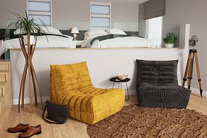 Кресло ДеФранс для спальни, желтое и черное кресла на заказ по цене от производителя