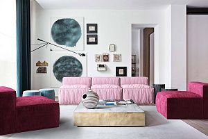 Кресло на заказ, кресло Фри розового цвета в гостиной